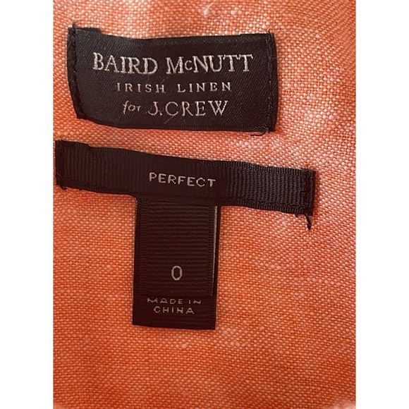 Women's J.crew Perfect Baird Mcnutt Irish Linen Buttondown Size 0 Coral Pink - Picture 7 of 8